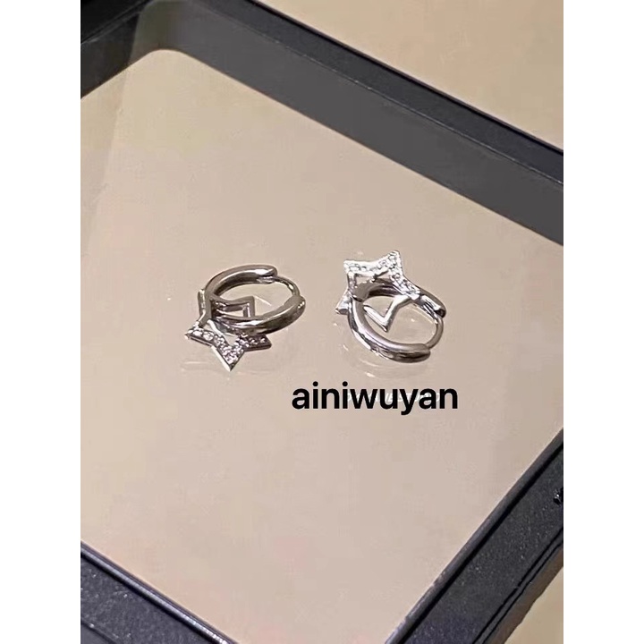 Khuyên Tai Ngắn Thiết Kế Chính Hãng Thiết Kế Ngôi Sao Năm Cánh Đơn Giản Tinh Tế Và Tinh Tế Cho Nữ
