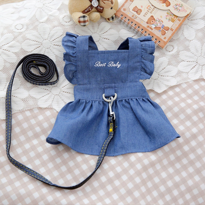 Đầm Denim Xuân Hè Cho Thú Cưng Cỡ Nhỏ / Trung Bình / Nhỏ / Yorkie Chihuahua
