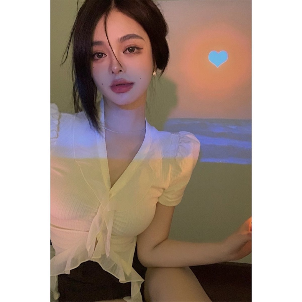 COZOK Áo Thun Tay Ngắn Cổ Chữ V Hợp Thời Trang