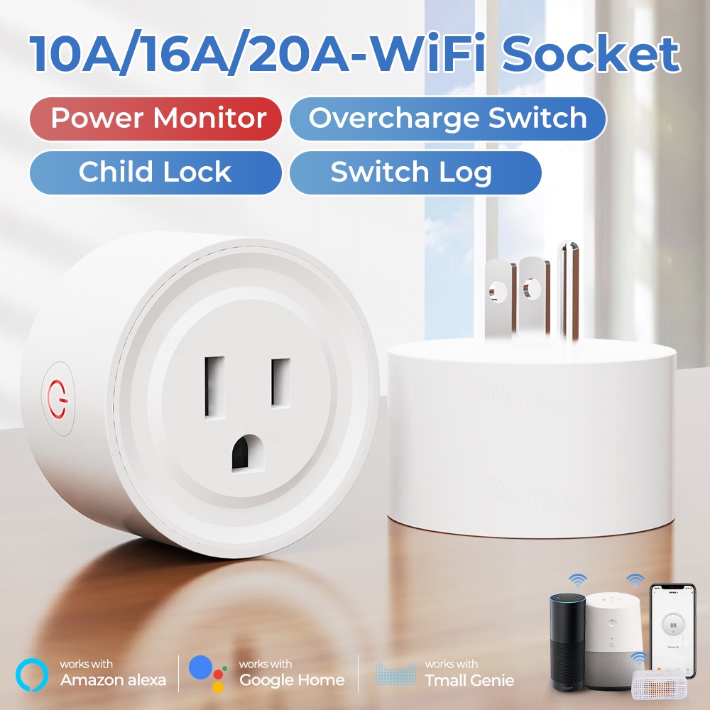 GOOGLE Phích Cắm Điện Thông Minh 20a / 16a wifi tuya Phích Cắm us