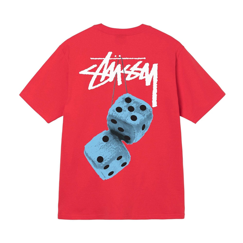 Stussy t-shirt 100% cotton strawberry dice 8 balls tay ngắn cho nam và nữ