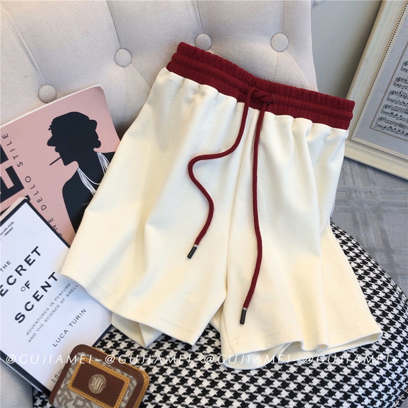 Set Áo Thun polo Ngắn Tay Màu Sắc Tương Phản Và Quần Short Thể Thao Thời Trang Mùa Hè Cho Nữ