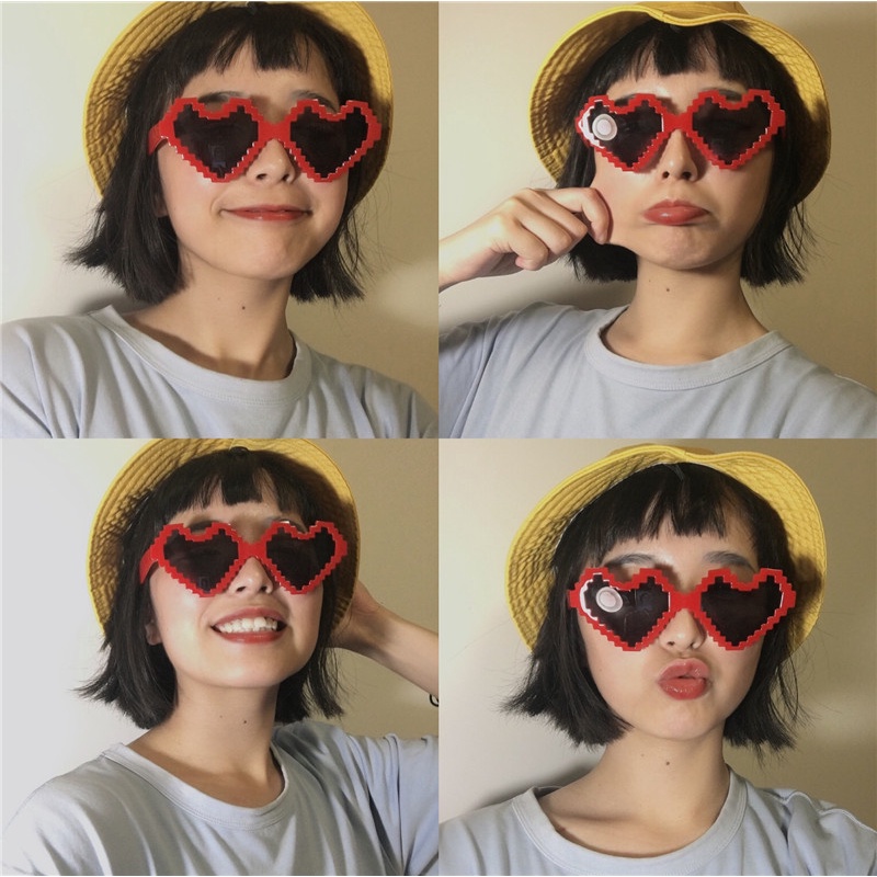 Mắt Kính Khảm Hình Trái Tim Hoạt Hình Vui Nhộn Trang Trí Tiệc Sinh Nhật Cho Bé