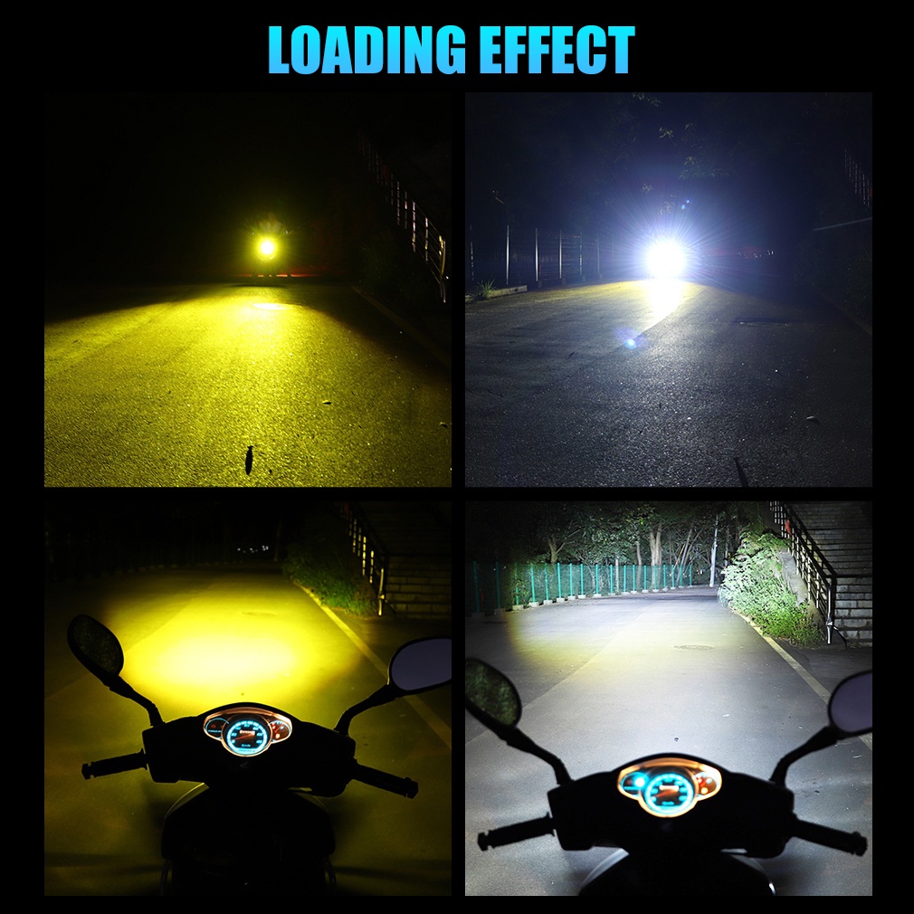 Đèn Pha LED H4 HS1 H6 BA20D Hi / Lo Kèm Quạt Làm Mát Cho Xe Máy