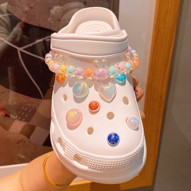 Bộ Phụ Kiện Ghim Trang Trí Giày Crocs Hình Ngôi Sao / Trái Tim / Chú Gấu Bạo Lực Thời Trang Cho Nữ