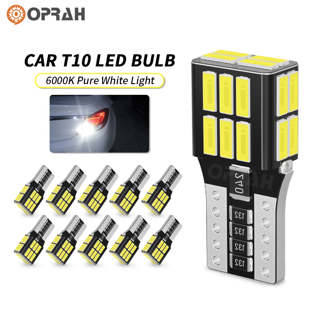 1 Đèn Led T10 W5W Ánh Sáng Trắng 4014SMD 24LED 6000K Gắn Biển Số Xe Hơi