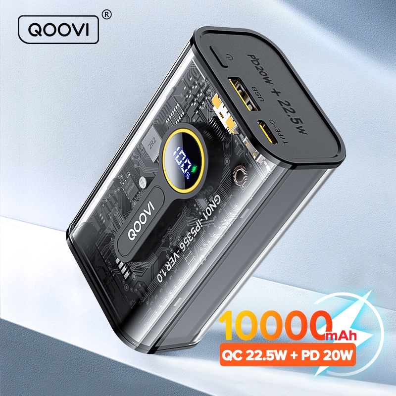 Sạc dự phòng QOOVI PD Power Bank 20W 10000mAh Sạc nhanh di động cho iPhone 14 Xiaomi