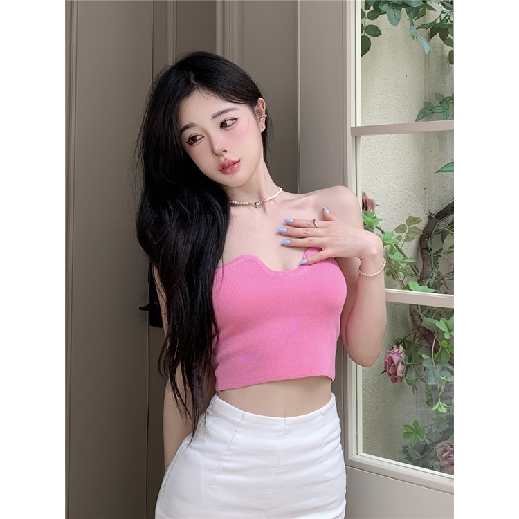 Áo Croptop Dệt Kim Màu Sắc Đa Dạng Thời Trang Mùa Hè Quyến Rũ Cho Nữ