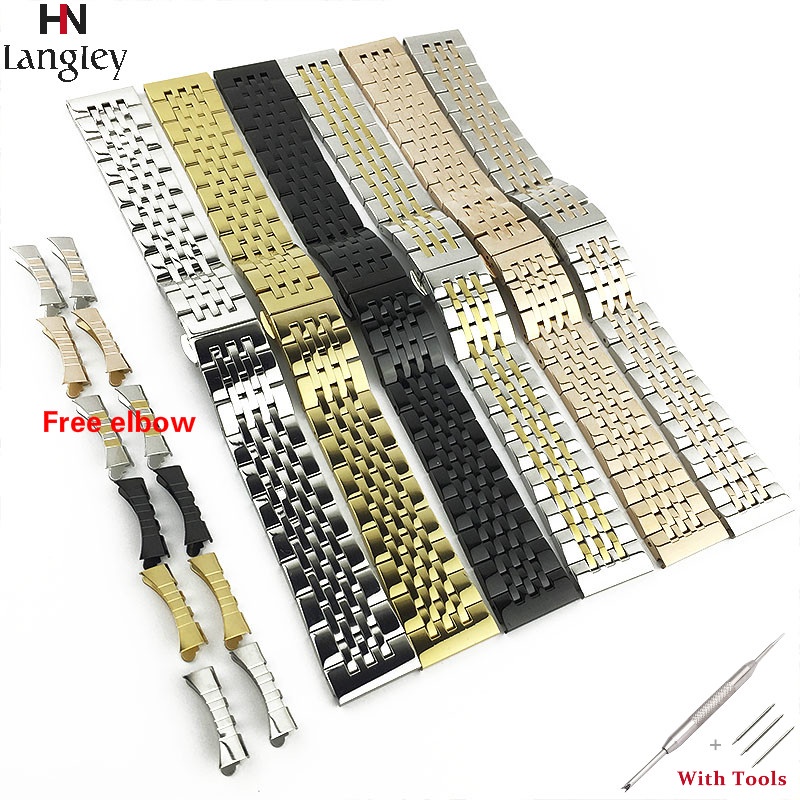 Dây Đeo Đồng Hồ Bằng Thép Không Gỉ 16mm 18mm 19mm 20mm 21mm 22mm 23mm 24mm Cho Nam