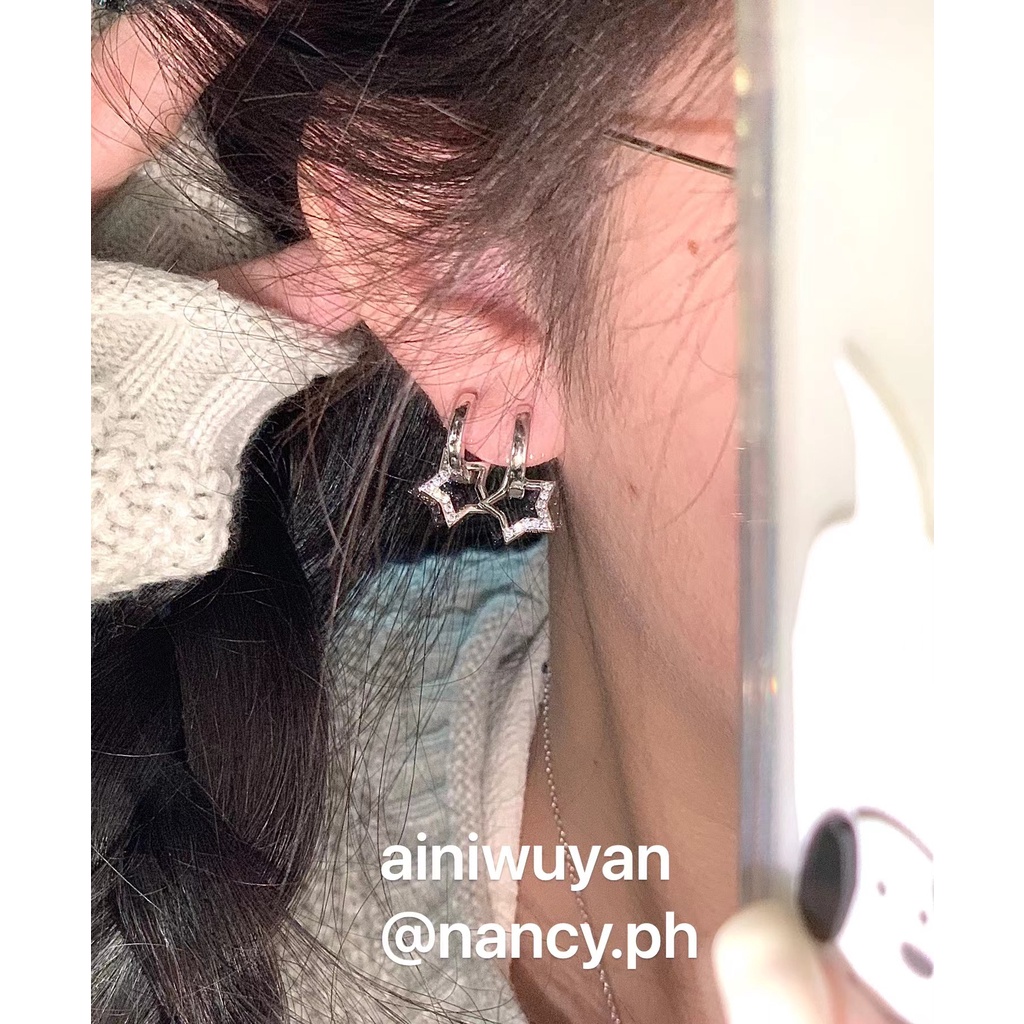 Khuyên Tai Ngắn Thiết Kế Chính Hãng Thiết Kế Ngôi Sao Năm Cánh Đơn Giản Tinh Tế Và Tinh Tế Cho Nữ