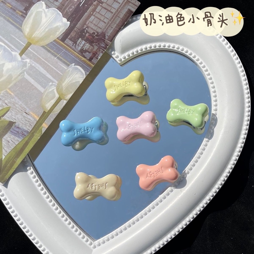 Kẹp Tóc Hình Khúc Xương 2.5cm Màu Sắc Kẹo Ngọt Dành Cho Thú Cưng