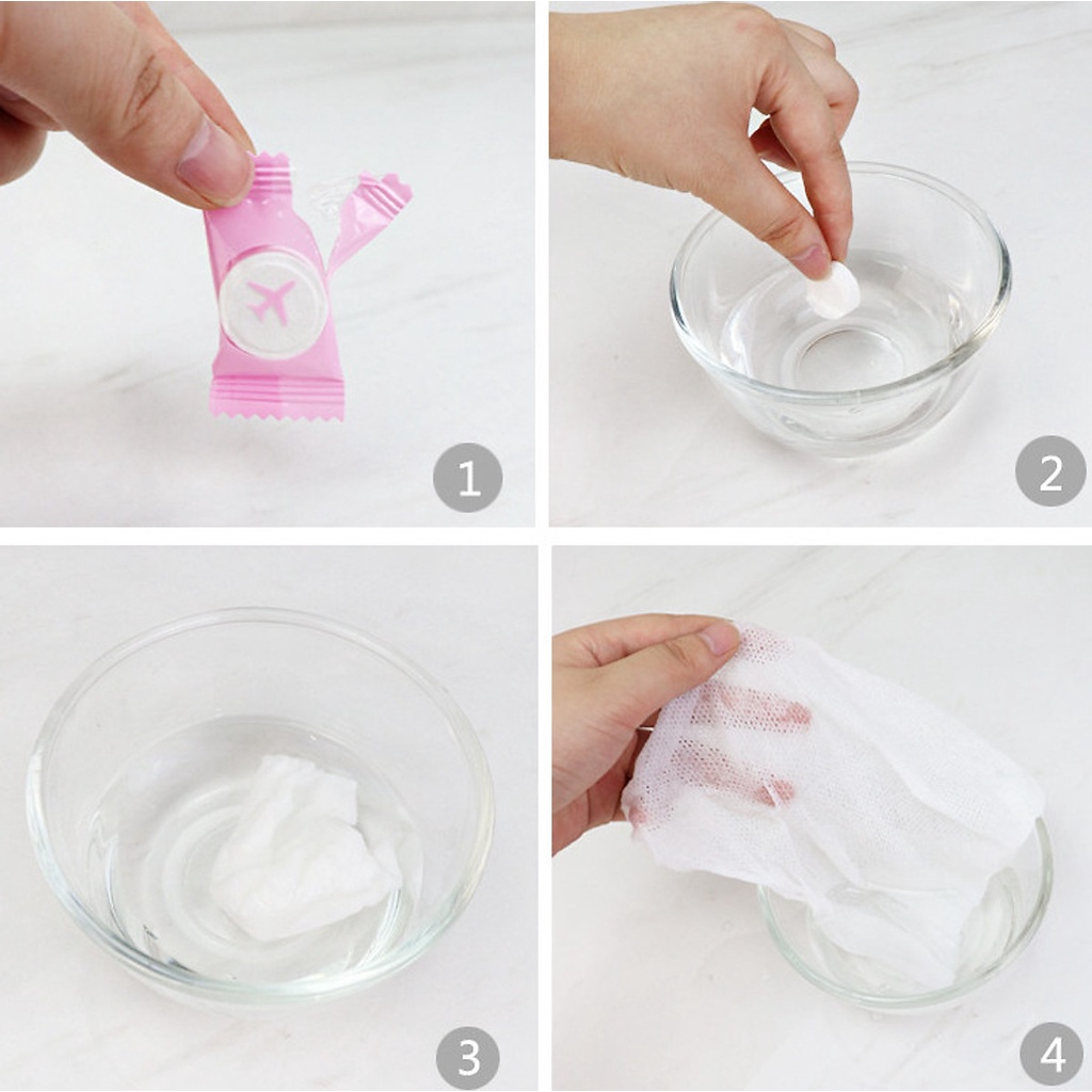 Khăn Giấy Nén Dạng Viên Kẹo Tiện Lợi