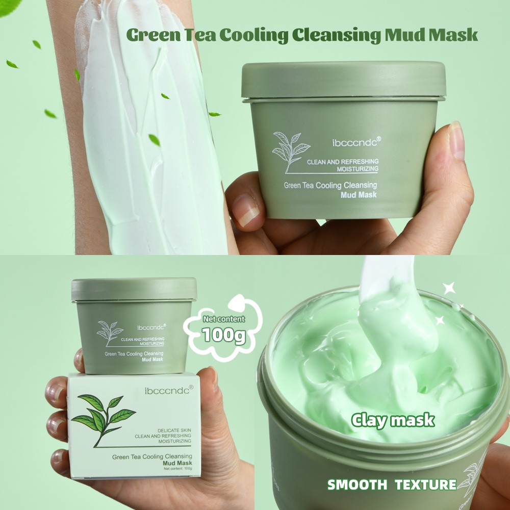 Mặt Nạ Bùn Trà Xanh Làm Sạch Sâu Dưỡng Ẩm Loại Bỏ Mụn Đầu Đen Và Se Khít Lỗ Chân Lông ibcccndc
