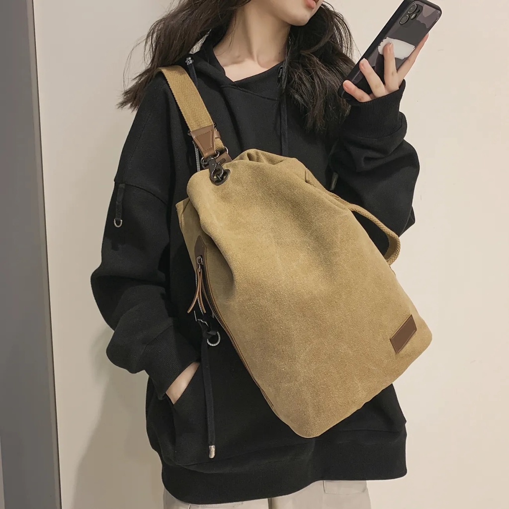 Túi Đeo Chéo Vai Bằng Vải Thời Trang Sành Điệu Dễ Thương Cho Nam Và Nữ fna340