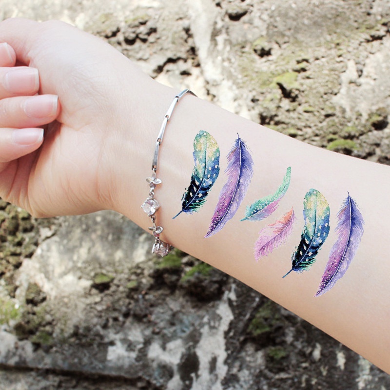 🍓Raspberry🍓 1 Nhãn Dán Hình Xăm Tạm Thời Hình Hoa Hồng Và Bướm Chống Nước Thời Trang