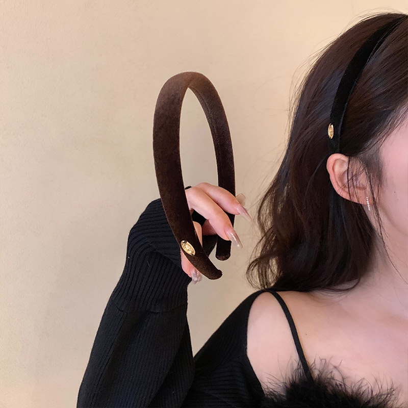 Băng Đô Cài Tóc Vải Nhung Mỏng Cao Cấp Phong Cách Retro Cao Cấp Dễ Phối Đồ Hàng Ngày Cho Nữ