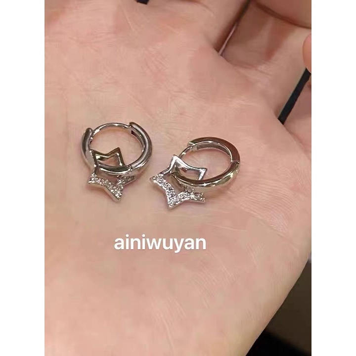 Khuyên Tai Ngắn Thiết Kế Chính Hãng Thiết Kế Ngôi Sao Năm Cánh Đơn Giản Tinh Tế Và Tinh Tế Cho Nữ