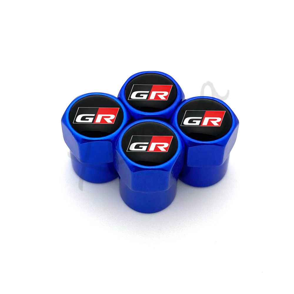 Bộ 4 Nắp Van Khí Cho Bánh Xe Hơi Toyota Gazoo Racing RAV4 C-HR Mirai Prado Avensis Plugsis