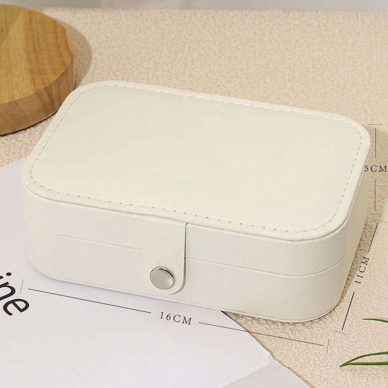 Hộp Đựng Trang Sức Nhiều Ngăn, Bọc Da Sang Trọng, Đựng Nhẫn, Khuyên Tai Và Phụ Kiện,Thiết Kế 2 Tầng Đựng Nhiều Hơn