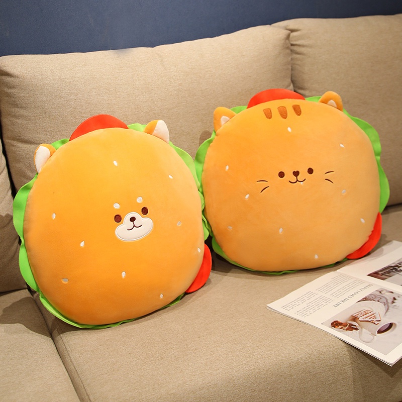 ❤Gối Nhồi Bông Hình Bánh HamBurger 40cm Sống Động
