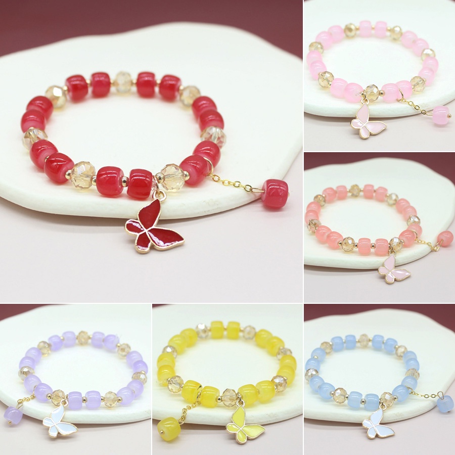 Vòng Tay Chuỗi Hạt Resin Hình Bướm Thời Trang Cho Bạn Bè