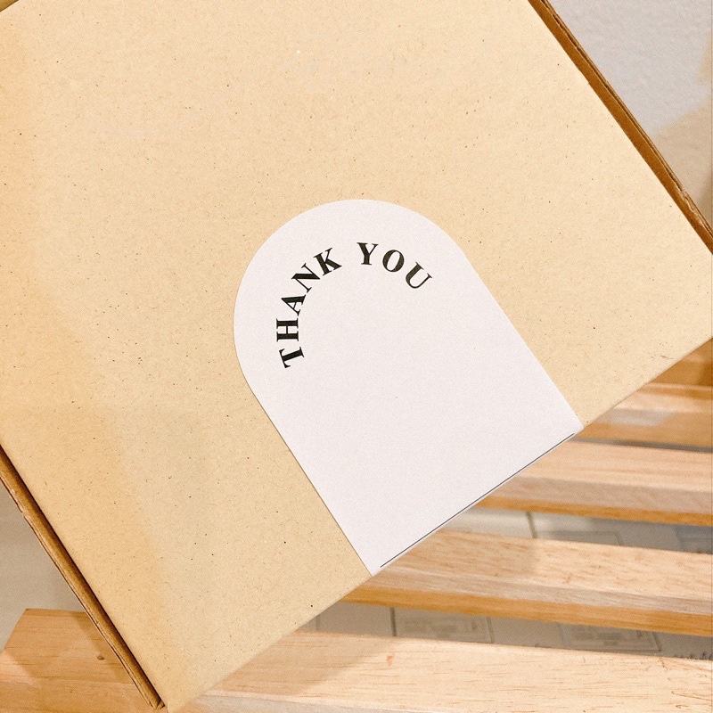 Tem niêm phong cảm ơn, nhãn dán thank you, tem thank you thiết kế cong sang trọng