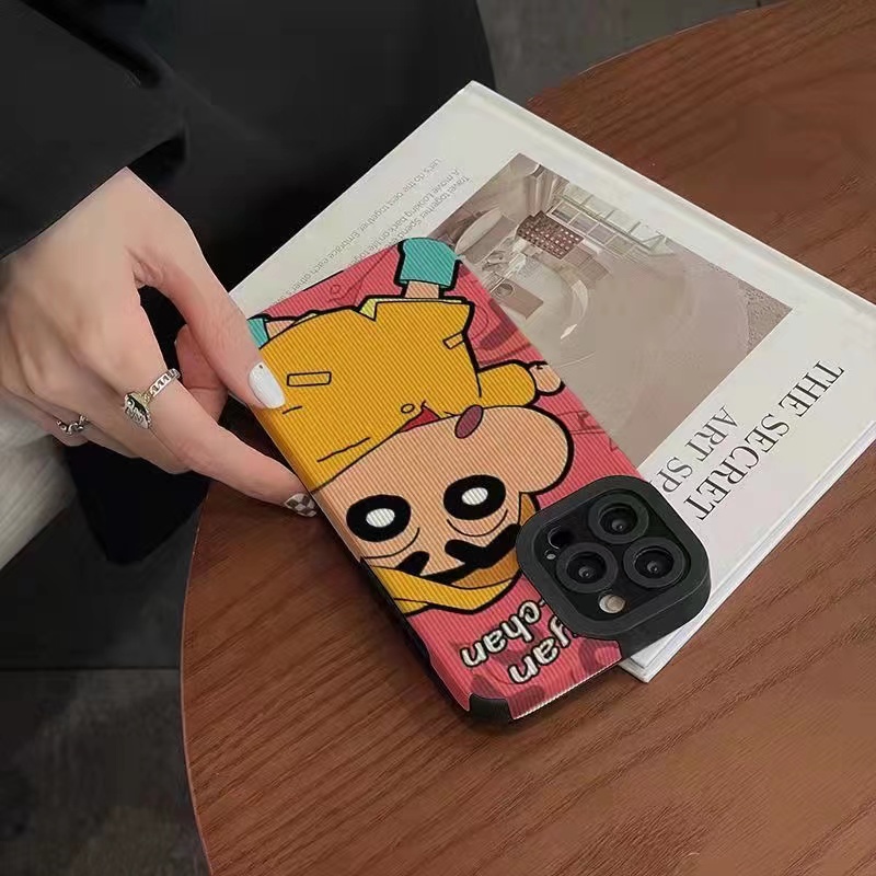 Ốp Điện Thoại Da Cừu Hình Cậu Bé Bút Chì Dễ Thương Cho IPhone 6S 7 8 14 Plus 7 + 8 + X XR SE 2020 XS Max 11 12 13 14 Pro Max MINI Shin Case