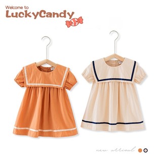 Đầm LUCKYCANDY tay ngắn thời trang mùa hè xinh xắn dành cho bé gái