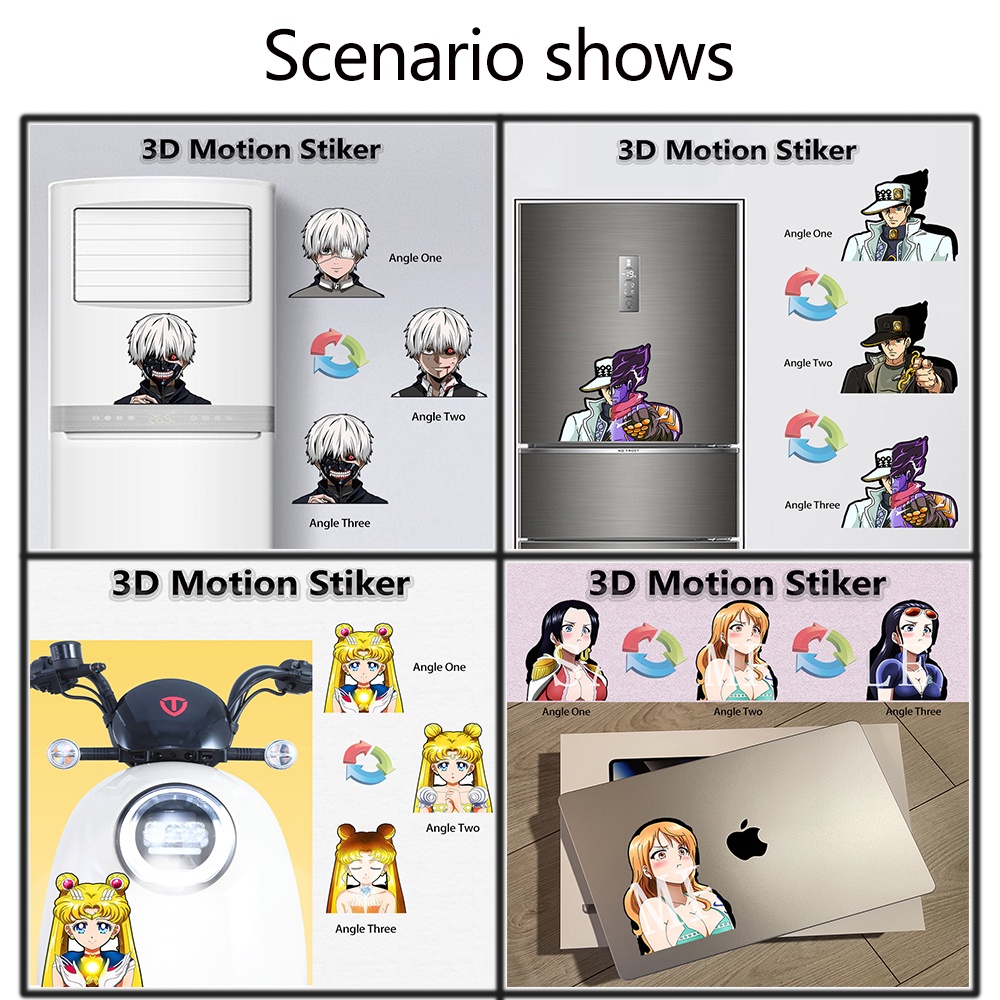 Douma Đề Can 3D Dán Chuyển Động Tự Dính Hình Demon Slayer Cho Xe Hơi / Xe Máy / Tủ Lạnh