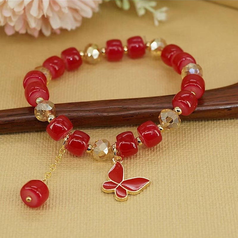Vòng Tay Chuỗi Hạt Resin Hình Bướm Thời Trang Cho Bạn Bè
