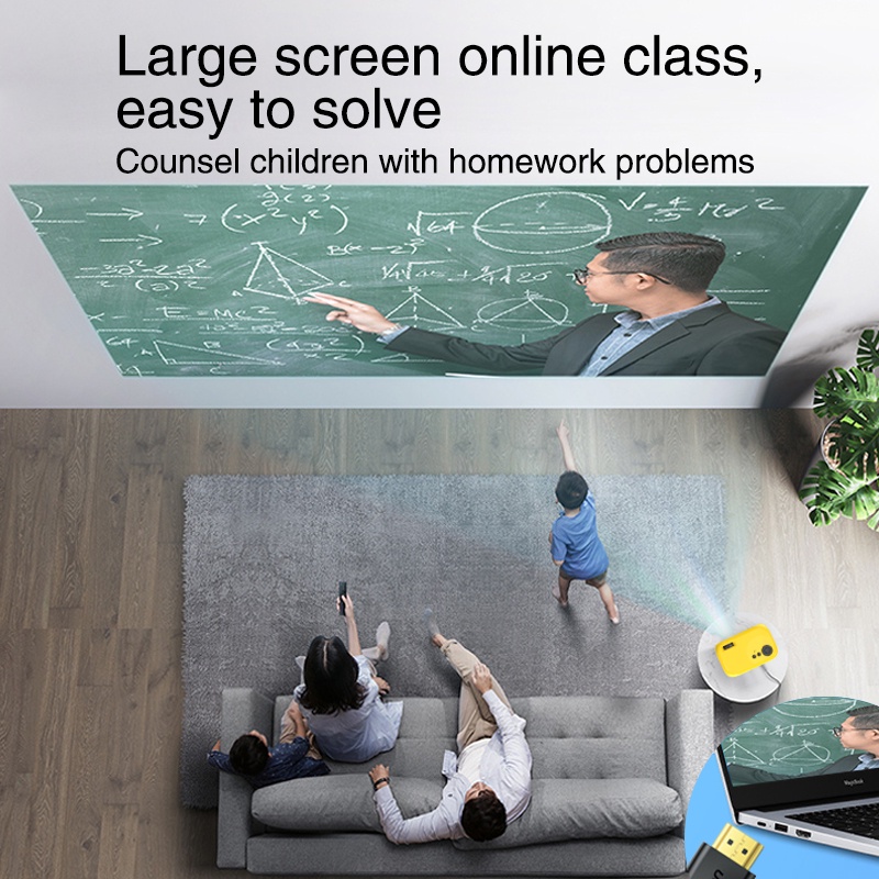 Máy chiếu mini M24 LED Portable Beamer Tương thích với HDMI USB 640 * 480P Hỗ trợ 1080P Video Projetor Quà tặng trẻ em