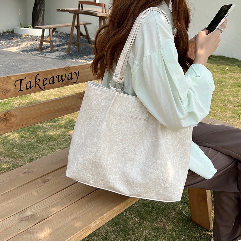 Túi tote IELGY nylon màu trơn đơn giản phong cách Nhật Bản cho nữ