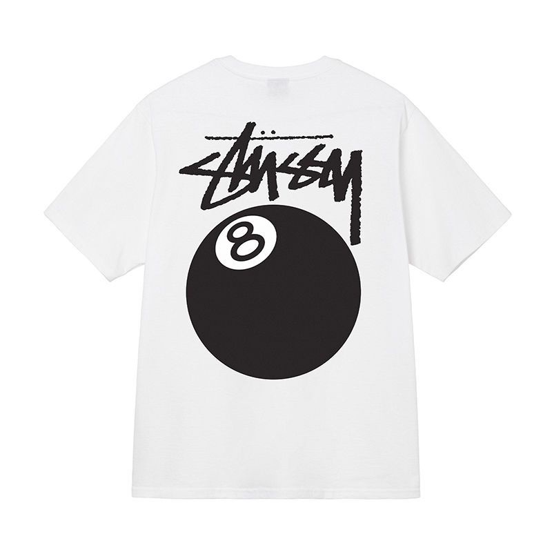 Stussy t-shirt 100% cotton strawberry dice 8 balls tay ngắn cho nam và nữ