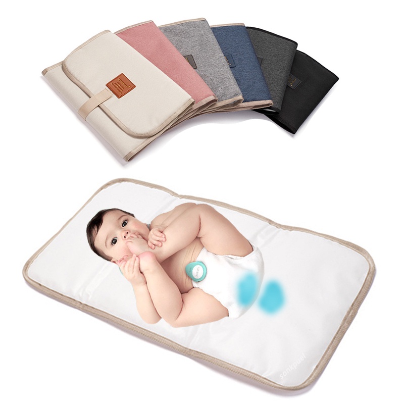Thảm Thay Tã Chống Thấm Nước Có Thể Giặt Lại Gấp Gọn Tiện Dụng Mang Theo Du Lịch
