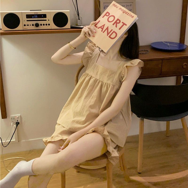 Bộ Đồ Ngủ Thiết Kế Mới Ngọt Ngào Thời Trang Mùa Hè Theo Phong Cách Hàn Quốc