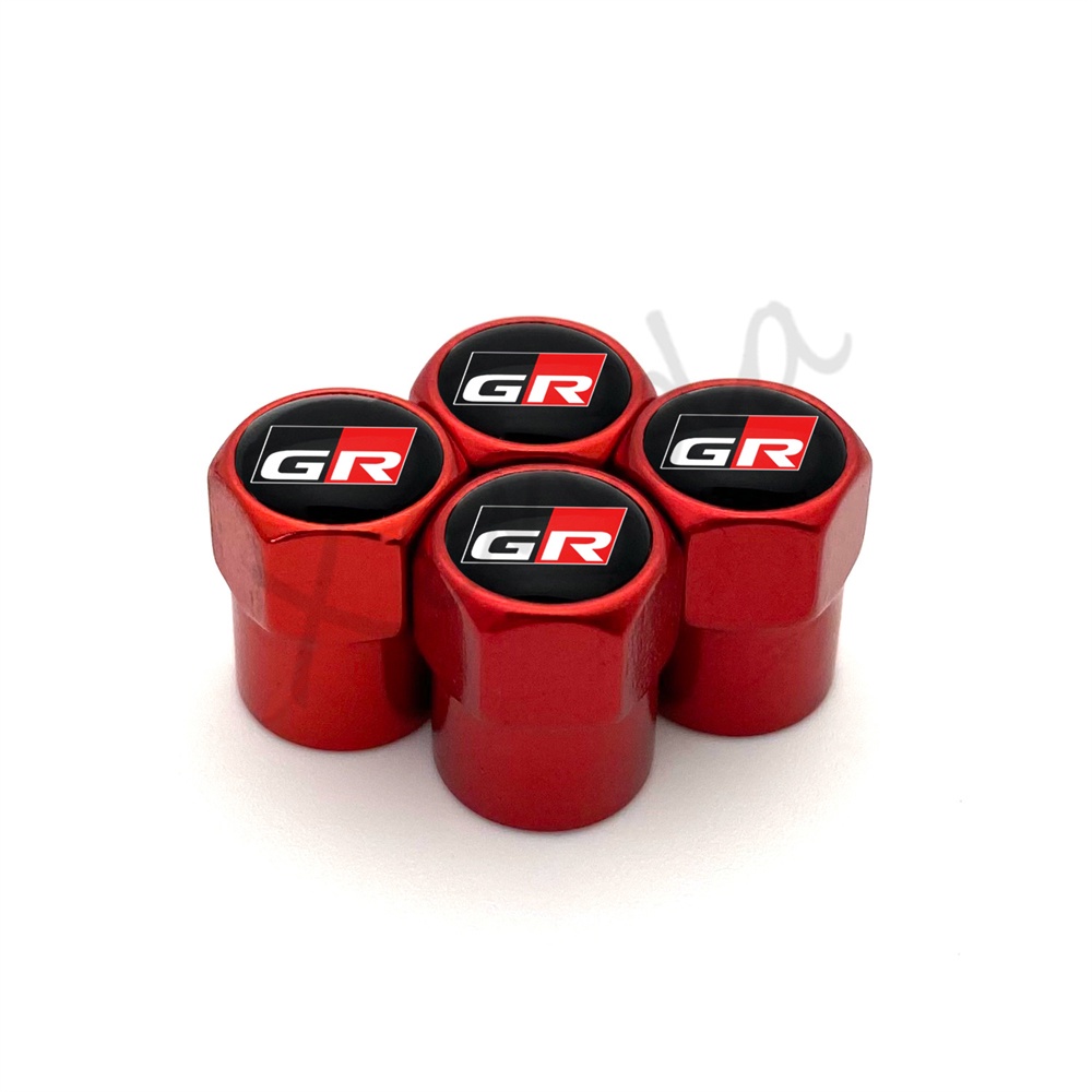 Bộ 4 Nắp Van Khí Cho Bánh Xe Hơi Toyota Gazoo Racing RAV4 C-HR Mirai Prado Avensis Plugsis