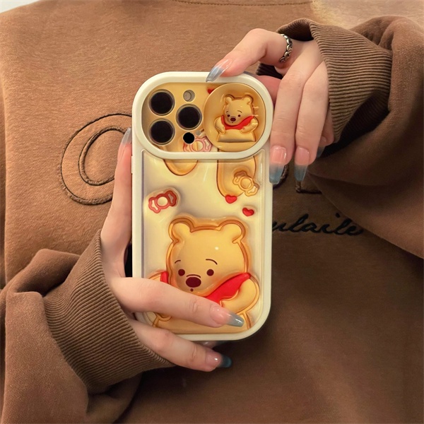 Ốp Điện Thoại Hình Winnie The Pooh 3D Cho iPhone14 14Pro 14Promax 13 13Pro 13ProMax 12 12Pro 12ProMax 11 11Pr