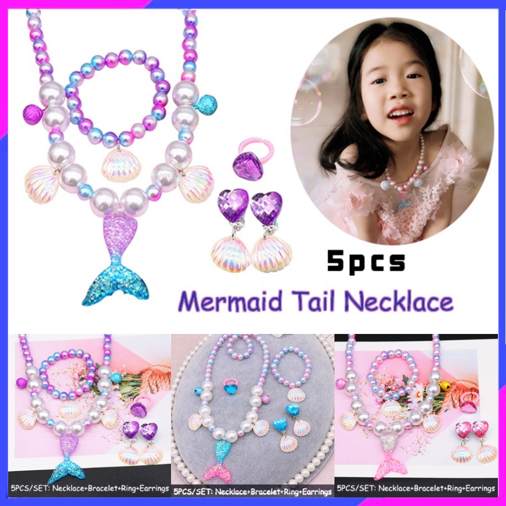 Bộ Trang Sức Nàng Tiên Cá Màu Sắc Tươi Sáng Dùng Để Hóa Trang