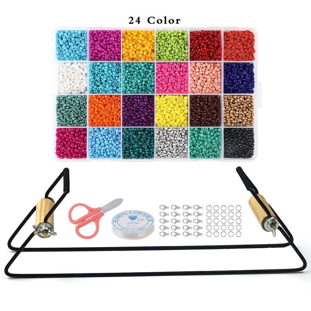 Set 1 / 16 / 25 / 29 Máy Đan Vòng Tay / Vòng cổ Bằng Thép Không Gỉ Tay Cầm Bằng Gỗ