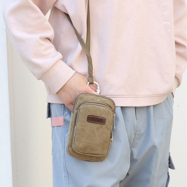 Túi Đeo Vai Đựng Điện Thoại mini Bằng Vải Bạt Thời Trang Hàng Mới Dành Cho Nam Và Nữ zc247
