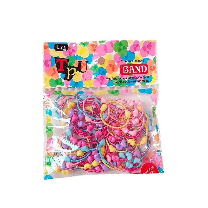 Set 50 Dây Buộc Tóc Co Giãn Nhiều Màu Sắc Cho Bé Gái