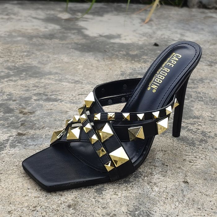 Dép Cao Gót Mũi Vuông Thiết Kế Quyến Rũ Thời Trang Theo Phong Cách Hoa Kỳ Cho Nữ