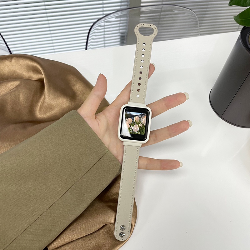 Dây Đeo Bằng Da Có Khung Kim Loại Cho Đồng Hồ Thông Minh Redmi Watch 3 / Redmi Watch 2 lite / Mi Watch lite premium