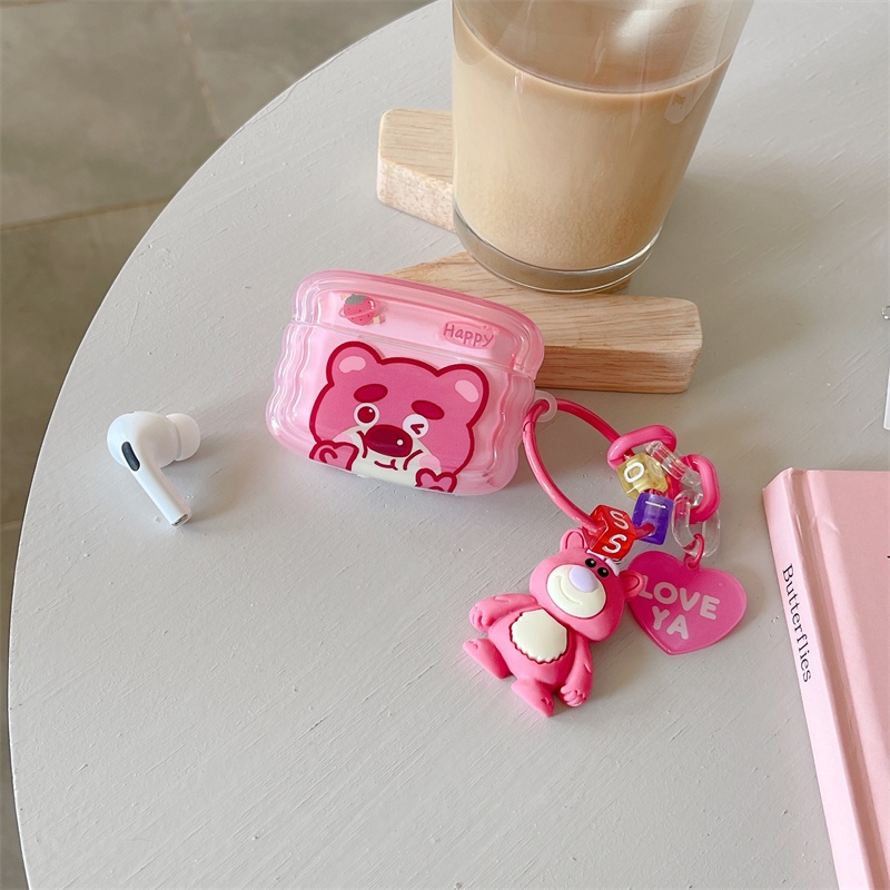 Ốp Bảo Vệ Hộp Đựng Tai Nghe AirPods 1 / 2 / 3 Hình Gấu Và Dâu Tây Xinh Xắn