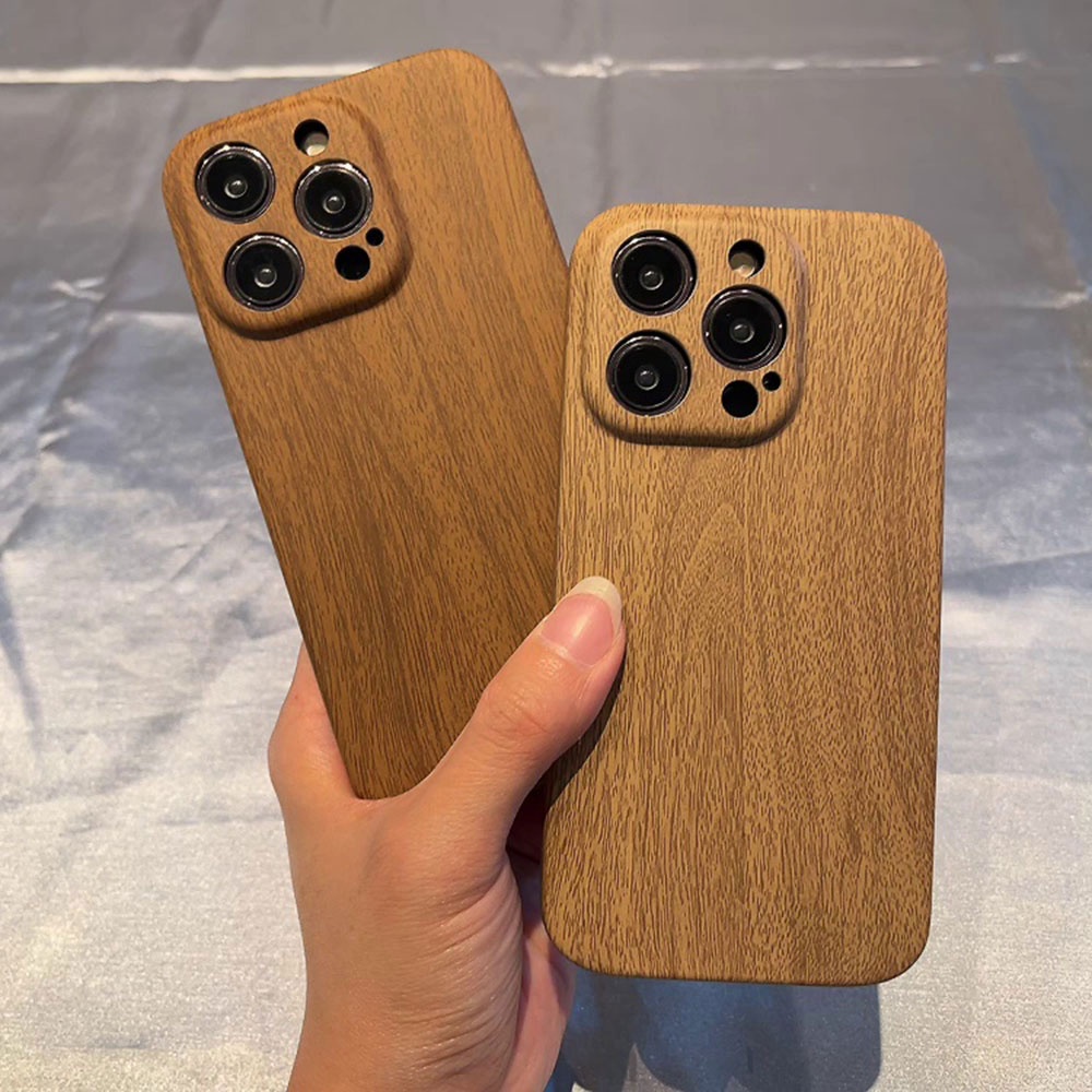Ốp Điện Thoại Mềm Siêu Mỏng Chống Trượt In Họa Tiết Vân Gỗ Cổ Điển Dành Cho iPhone 14 Plus 13 Pro 14 13 12 Pro Max