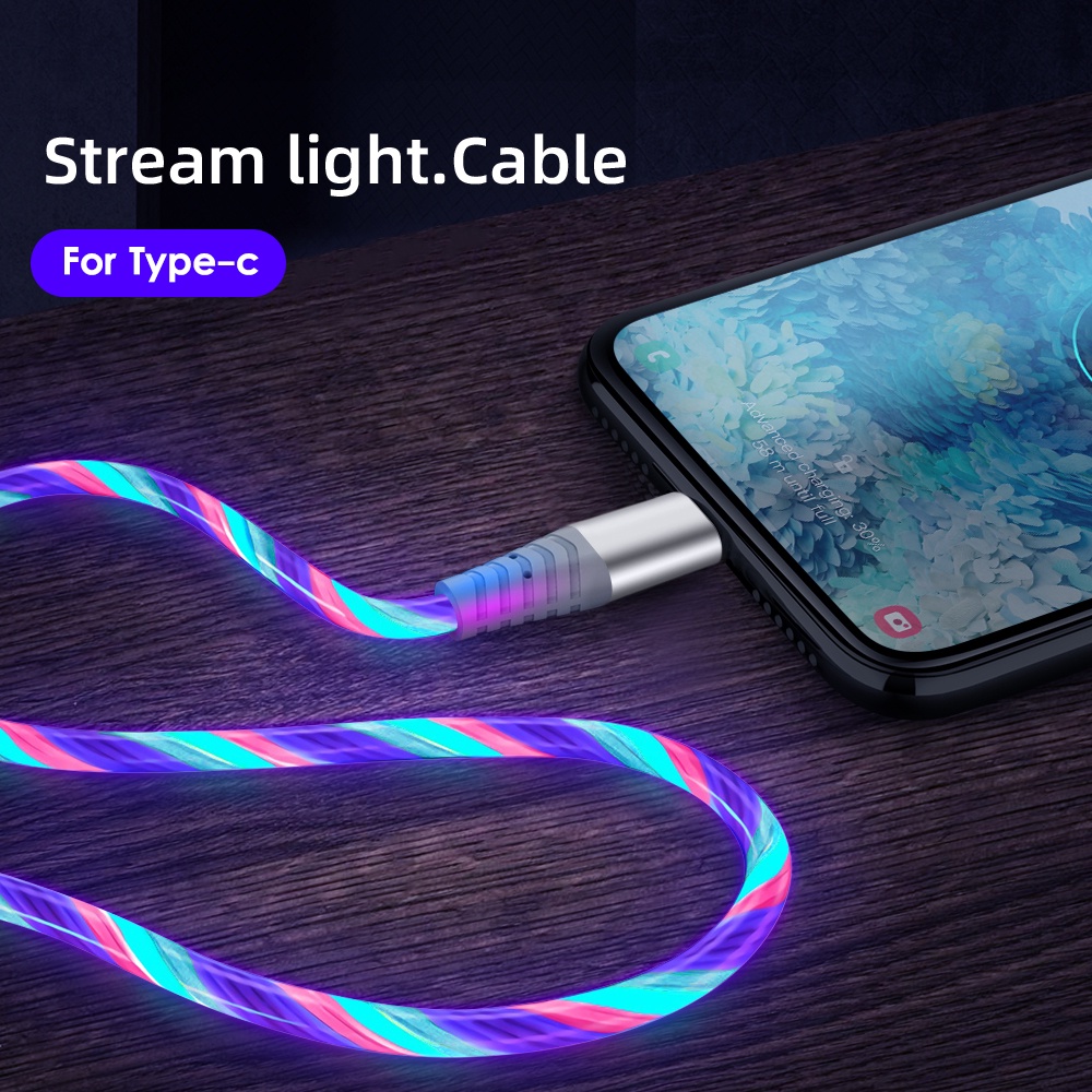 Cáp Sạc Nhanh 3A Cổng Micro USB Dài 1M / 2M Có Đèn LED Phát Sáng Độc Đáo