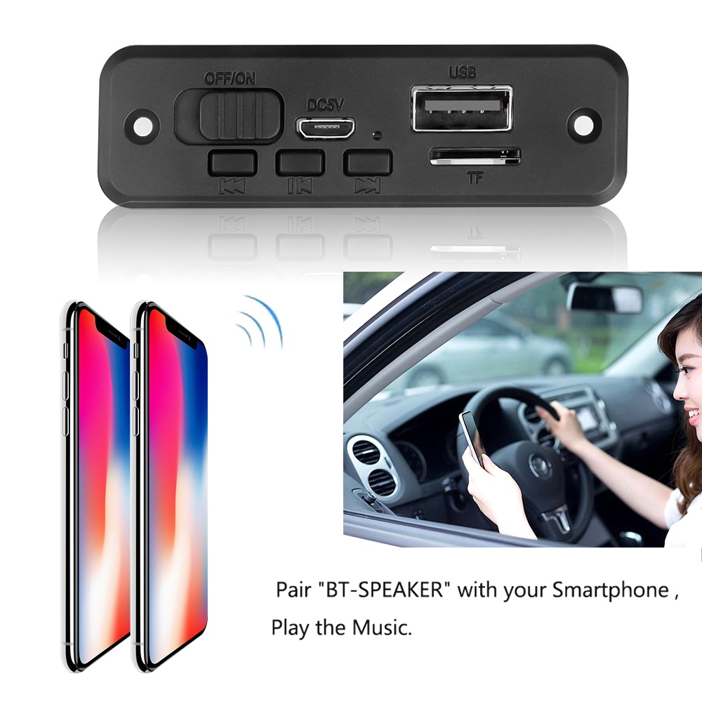 Mô Đun Khuếch Đại Âm Thanh FM / MP3 Bluetooth 5.0 5V 2 * 3W 6W Hỗ Trợ Thẻ TF USB Rảnh Tay Cho Xe Hơi