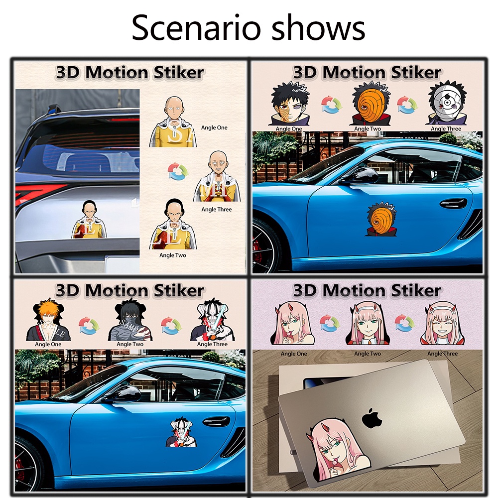 Douma Đề Can 3D Dán Chuyển Động Tự Dính Hình Demon Slayer Cho Xe Hơi / Xe Máy / Tủ Lạnh