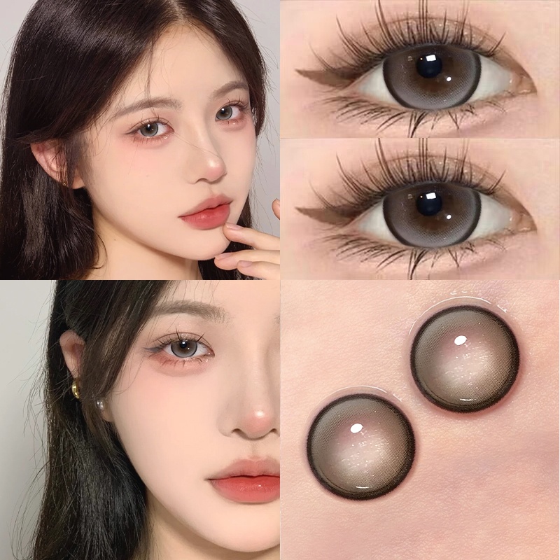 Set 2 Thấu Kính 14.5mm Dễ Thương Cho Học Sinh 0 ~ - 8.00 lens mắt lens nâu