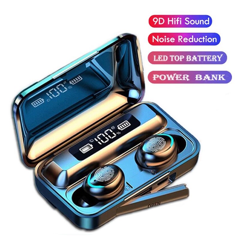 Tai Nghe Nhét Tai bluetooth 5.0 Âm Thanh Siêu Trầm Có Micro Cho Chơi Game f9 9d tws 9d tws 5.0